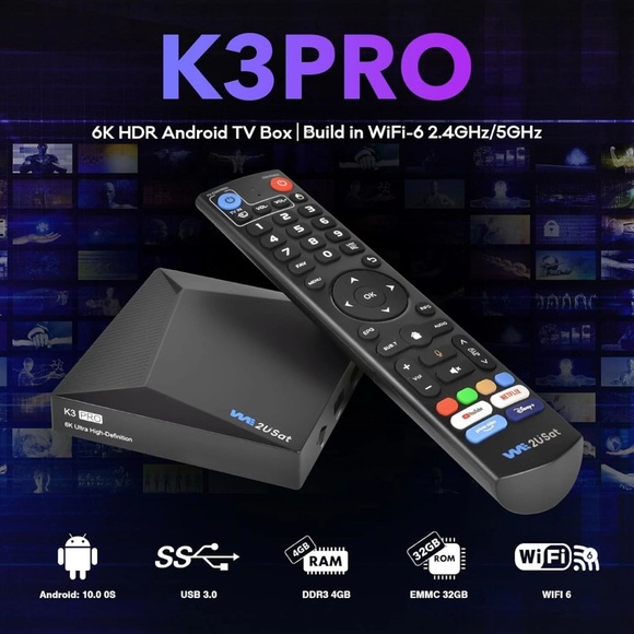 K3PRO 6K HDR Android TV Box with Remote